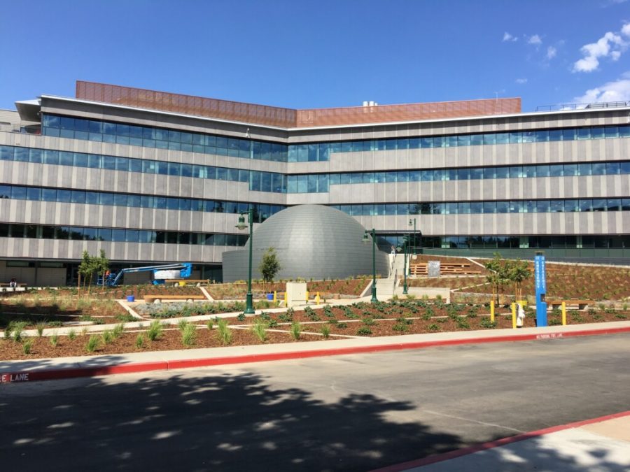 Front view of Sac States new planetarium. The planetarium is part of the Ernest E. Tschannen Science complex that opened earlier this semester.