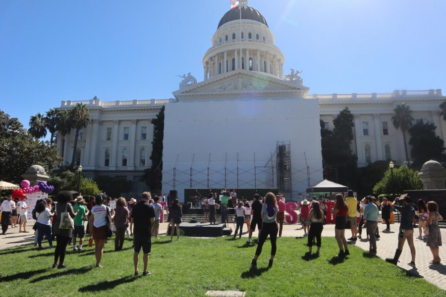 California college students and Senator Connie Leyva rallied in support of abortion care on public college campuses such as Sacramento State at the Capitol building in Sacramento Tuesday. Abortion care would be available for students at CSU and UC campuses starting in 2023 if the bill is signed.