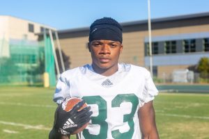 Elijah Dotson, Sac State junior running back, poses for a photo after practice on Wednesday, Sept. 4, at the practice field. Dotson was named to the All-Big Sky first team in 2018, becoming the first Hornet RB to do so since 2000.