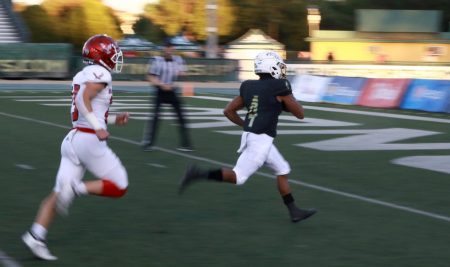 Sac State junior wide receiver Isiah Gable scores a 41 yard touchdown against Eastern Washington Saturday, Oct. 5 at Hornet Field. The Hornets defeated the Eagles 48-27.