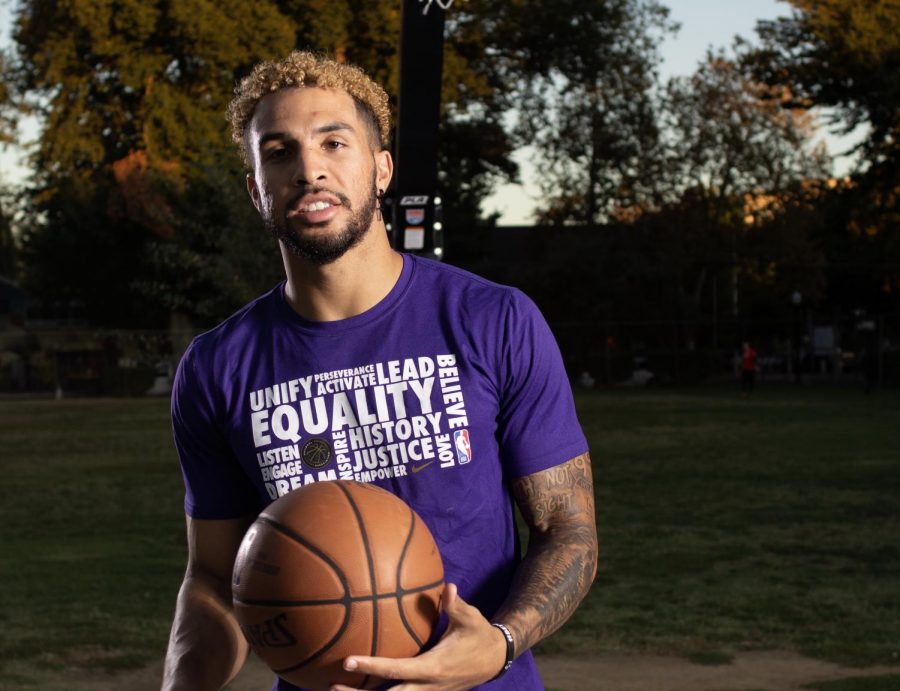 Cody Demps poses for a photo Oct. 2 at Roosevelt Park in Sacramento. Demps is the first Hornet to sign with an NBA team after signing a 10-day contract with the Sacramento Kings in March.