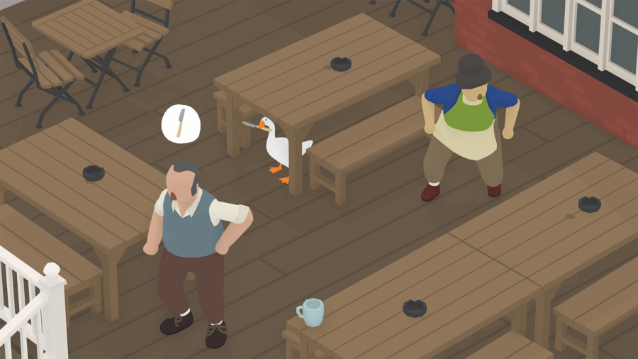 The most formidable avian creature stalks his prey. Jonah Salazar reviews the Untitled Goose Game. Screenshot via Untitled Goose Game. 