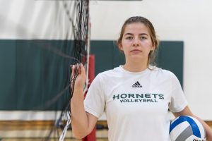 Sac State sophomore setter Ashtin Olin poses for a photo Wednesday, Nov. 20 at Yosemite Hall. Olin has been named second team all-Big Sky Conference in consecutive seasons (2018-19).