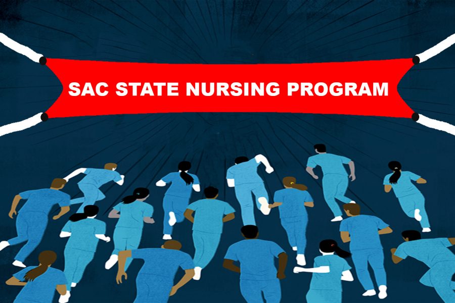 Photo+illustration.+The+nursing+program+at+Sac+State+is+extremely+competitive%2C+accepting+a+maximum+of+80+students+per+semester.+While+the+GPA+requirement+for+admission+is+a+minimum+of+3.3%2C+the+average+GPA+for+those+admitted+the+last+four+years+has+been+over+3.95.+