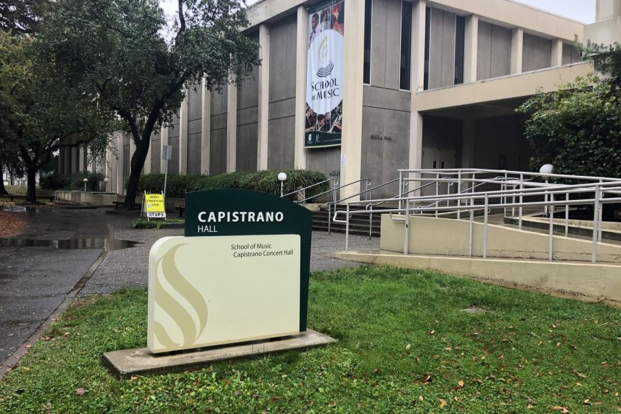 The outside of Capistrano Hall. In 2018, Lihua Tang's child fell through a staircase railing in the building.