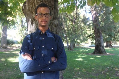 Political science major Floyd Johnson II, president emeritus of the Sac State College Republicans. Johnson was involved in an altercation with Sac State student Keaton Hill on Friday that was filmed and went viral on twitter.