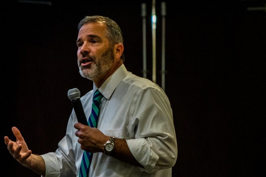 Provost Steve Perez in the University Union at Sac State on Thursday, March 12, 2020. He fielded questions from the Faculty Senate on the handling of future virtual instruction, as the university shifts to online courses due to COVID-19 concerns.