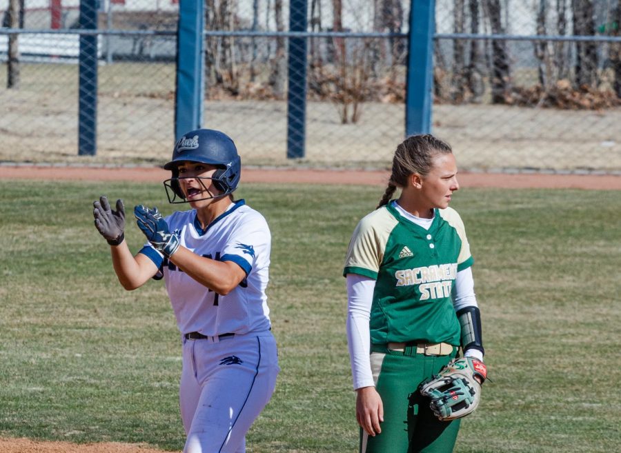 Sac+State+sophomore+shortstop+Shea+Graves+waits+for+the+play+on+Friday%2C+March+6+at+Christina+M.+Hixon+Softball+Park.+The+Hornets+took+home+one+win+during+the+Wolf+Pack+Classic.+