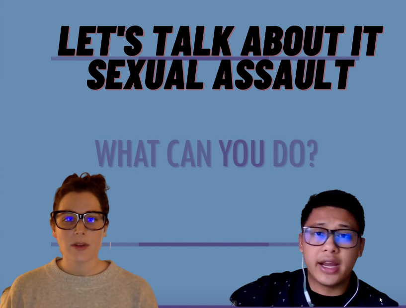 Sacramento State alumni Laura Swartzen (left) and Leander Loh discussed sexual assault during their Lets Talk About it - Sexual Assault presentation Tuesday on Zoom. Screenshots taken via Zoom.