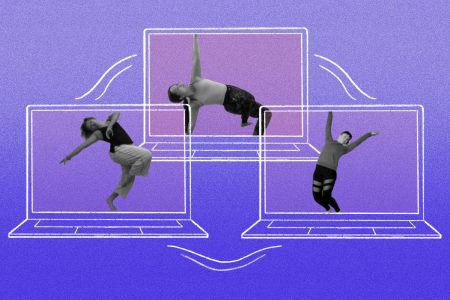 Dance classes were not approved before the semester to take place in person leaving students to learn and practice their routines via Zoom. Graphic by Tara Gnewikow