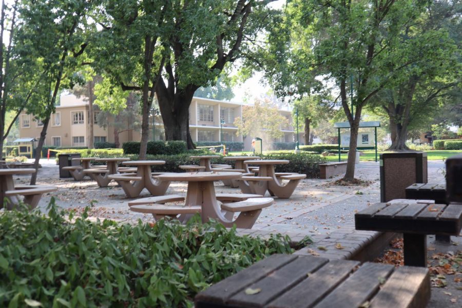Sacramento States campus and quad is vacant Tuesday, Oct. 6, 2020. Sac State President Robert Nelsen announced plans to reduce the number of students and employees on campus Friday.