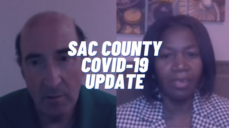 Sacramento Country Director of Health Services Dr. Peter Beilenson (left) and Public Health Director Dr. Olivia Kasirye (right) discussed stay-at-home order and COVID-19 vaccine availability Thursday, Dec. 3, 2020 over Zoom. Beilenson said everyone should prepared for stay-at-home order to last about six weeks. Screen shots taken by Jordan Parker via Zoom.
