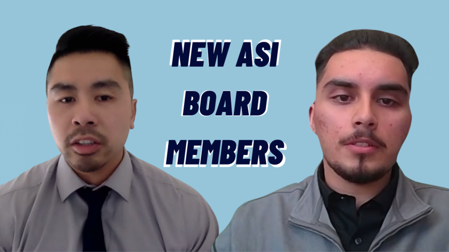 Wayne Cheung, left, and Francisco De La Torre III, right, were sworn in to the Sacramento State Associated Students, Inc. Board of Directors on Wednesday, Feb. 17, 2021. Cheung and De La Torre filled the two remaining vacancies on the board. Screenshots taken by Michael Pacheco via Zoom.