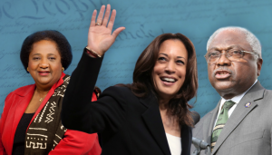 From left to right, California Secretary of State Shirley Weber, Vice President Kamala Harris and Rep. James Clyburn of South Carolina are Black politicians that have risen in prominence in local and U.S. politics. “Rep. James Clyburn” by SEIU International is licensed under CC BY-NC-SA 2.0. “Kamala Harris” by Gage Skidmore is licensed under CC BY-SA 2.0. Photo of Carroll Fife courtesy of City of Oaklands website. Graphic made in Procreate.