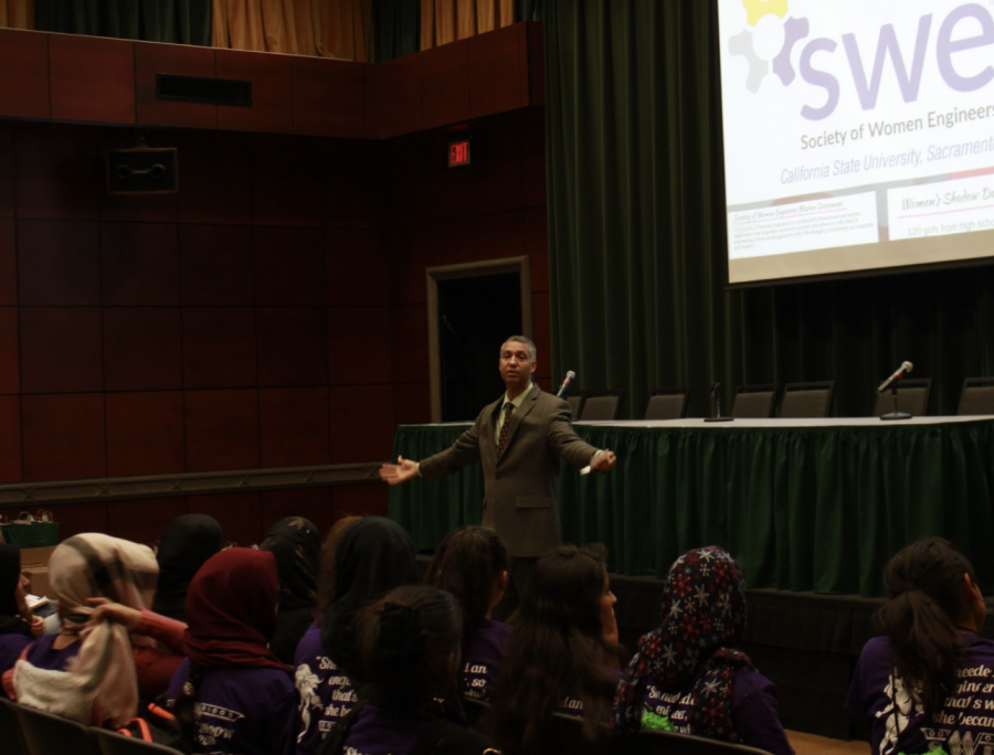 Lorenzo Smith, the dean of the College of Engineering and Computer Science, delivers his keynote speech at Womens Shadow Day on March 2, 2018. Sac State provost Steve Perez announced Smith will leave the university after the spring semester on Thursday, March 18, 2021.