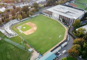 FILE PHOTO: A sky view shows John Smith Field at Sacramento State from above Oct. 28, 2020. Sac State will allow up to 100 attendees at outdoor ticketed events starting April 1.