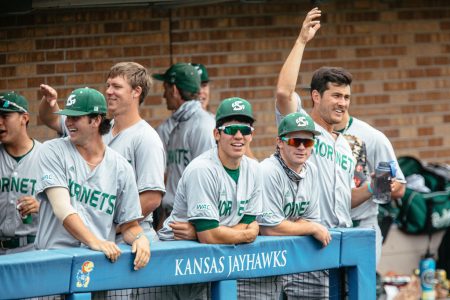 Sac State baseballs dugout during a loss against Kansas University at Hoglund Ballpark on Wednesday, April 28, 2021. The Hornets split their two-game series versus the BIG 12 opponent as they head home to take on Grand Canyon University. Photo courtesy of the University Daily Kansan.
