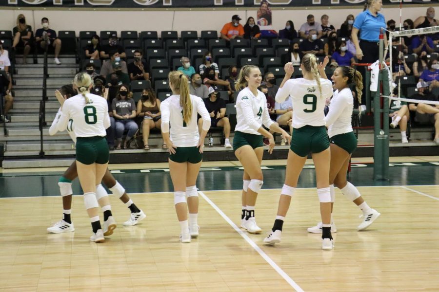 Sacramento State Hornets volleyball team wins 2 of 3 games to make it to the tournament championship on Saturday, Sept. 11, 2021. The Hornets hosted a four-team tournament made up of Boise State, CSU Northridge, University of the Pacific, and themselves.