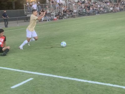 Sophomore forward Christo Cervantes drops a University of Nevada, Las Vegas defender as he dribbles the ball in a match on Friday, Sept. 10, 2021. Cervantes had two shots on goal in Monday night’s loss 1-0 loss to University of Portland.