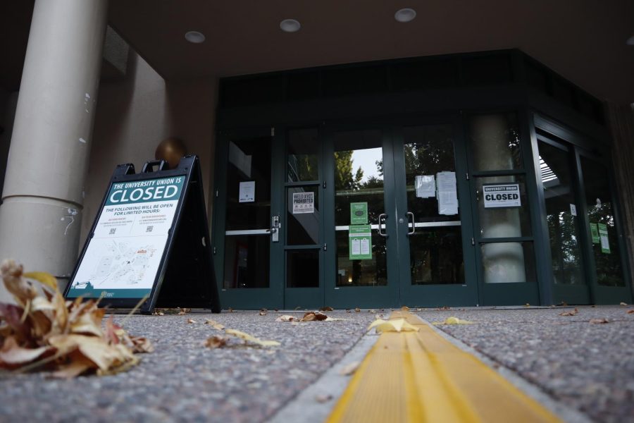 The University Union remains closed due to the campus shutdown prompted by the COVID-19 pandemic on Oct. 25, 2020. The CSU announced that it will require boosters for staff, faculty, and students accessing campus by Feb. 28, 2022.