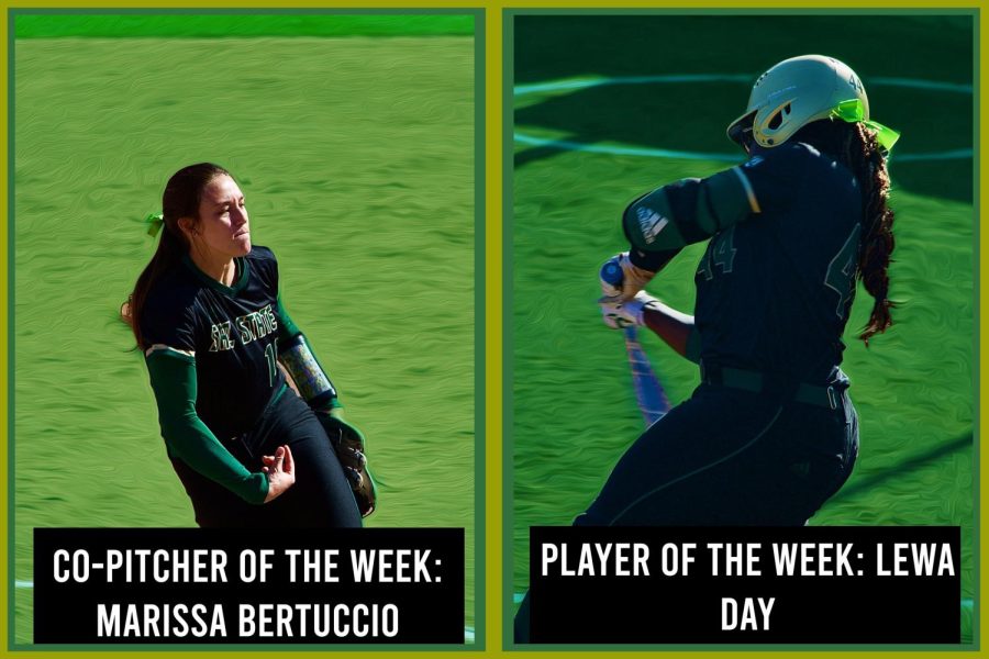 +Marissa+Bertuccio+pitches+and+Lewa+Day+connects+on+a+double+against+Dixie+State+at+Shea+Stadium+on+March+6%2C+2022.+Bertuccio+was+named+Big+Sky+Conference+co-pitcher+of+the+week+and+Day+was+named+player+of+the+week+on+Tuesday.%0A
