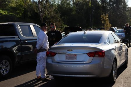 The man arrested in the chase drove through the on-campus apartment complex dodging buildings and pedestrians on Wednesday, March 9, 2022. Sacramento sheriffs followed the suspect into the Hornet Commons parking lot before making an arrest.
