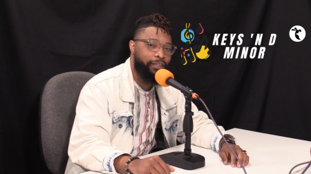Sacramento musician Josh Knight sits down with Nijzel Dotson and Keyshawn Davis to discuss his music career on April 18, 2022. (Graphic made in Canva by Mack Ervin III)