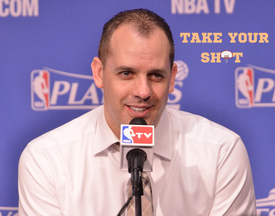 Frank Vogel became the latest head coach to be fired in the NBA after being relived of duties following the Lakers 33-49 season in 2021-22. (Photo by All-Pro Reels / CC BY-SA 2.0. Graphic made in Canva by Mack Ervin III)