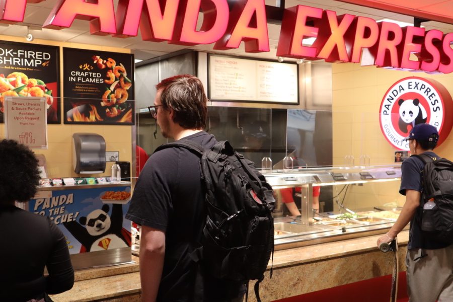 Students+in+the+University+Union+in+line+waiting+to+order+from+Panda+Express+on+Tuesday%2C+May+3%2C+2022.+The+fast-food+restaurant+was+voted+best+food+on+campus+at+Sac+State.+%28Photo+by+Collin+Houck%29