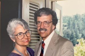 (L-R) Pat and Bill Dorman, June 1990. The two met as students at Sacramento State in the early 60s. (Photo courtesy, Jan Haag)