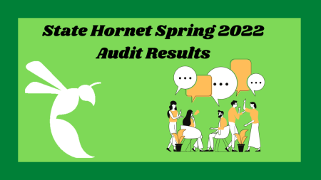 The State Hornet compiled the results of our spring 2022 diversity audit. The audit found that each section had over half of its stories focused or centered on underrepresented communities. (Graphic made in Canva by Jenelle Lum).