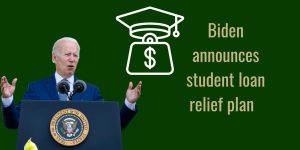 President Joe Biden announced a student loan relief plan last week hoping to help borrowers across the nation by cutting down their student debt. Students at Sac State are uncertain if they will be recipients of this new plan. (Photo by Shane T. McCoy / CC BY 2.0 / Graphic created on Canva by Kamelia Varasteh). 
