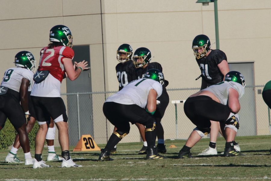 Senior quarterback Jake Dunniway calls for the snap at practice on Tuesday, Sept. 27, 2022. Sacramento State opens Big Sky Conference play against Cal Poly at 5 p.m. PST. The game will be streamed on ESPN+.