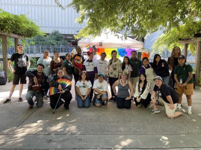 Members and leaders of clubs and organizations during the Pride Fair on Thursday, Oct. 20, 2022. They provided entertainment and information to all students who walked through the library quad during the Pride Fair, which was hosted by the Pride Center.