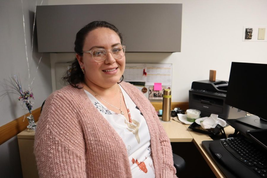 CAMP Coordinator Lilia Contreras inside her office at the center on Wednesday, Oct. 5, 2022. Contreras said that all students are welcome to visit the CAMP Center, located at Riverfront 1. 