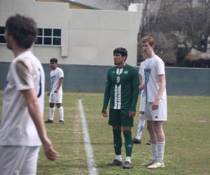 Sacramento State junior midfielder Francisco Magaña waiting on the ball to take on Sonoma State defender at Hornet Field Saturday, April. 8, 2023. Magaña will be a senior in the fall of 2023 and looks to make his last dance with the Hornets something memorable. 