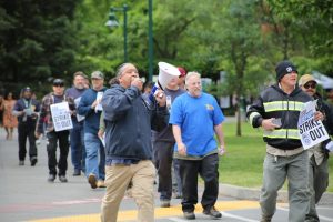 Teamsters protest for contract negotiation awareness on Skilled Trades Day
