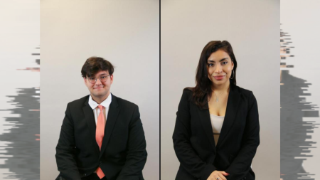 The Associated Students Inc.’s Appellate Council decided they will not hear the appeal from SSIS Director-Elect Nikita Akhumov (left) Tuesday, June 13, 2023. Isabella Jimenez (right), the runner up candidate, will take over the position the fall 2023 semester. (Photos provided by Sacramento State; graphic created in Canva by Chris Woodard)