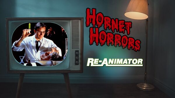 One of many adaptations of the works of horror author H.P. Lovecraft, 1985s Re-Animator manages to also be one of the best. A great example of an 80s cult classic, this flick has all the blood and cheesiness you could want. (Graphic created in Canva by Ariel Caspar, Image courtesy of Empire Pictures)
