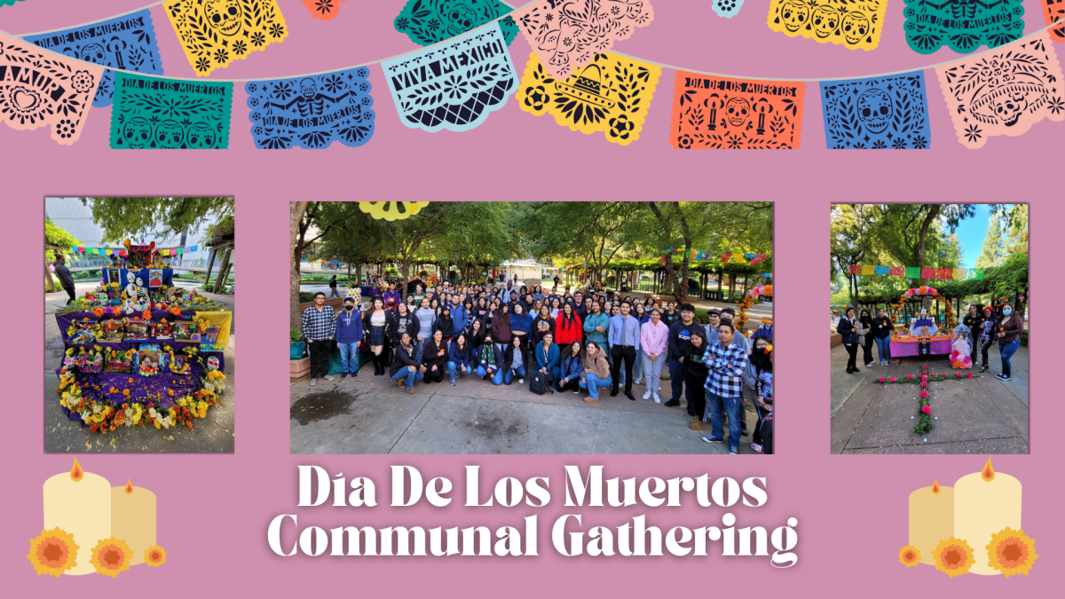 Last+year%E2%80%99s+Dia+De+Los+Muertos+communal+gathering+held+in+the+library+quad+Wednesday+Nov.+2nd.+Over+120+students+were+involved+and+25+altars+were+built+for+last+year%E2%80%99s+event.+%28Canva+graphic+made+by+Hailey+Valdivia+and+Image+Courtesy+of+Luis+Garcia%29.