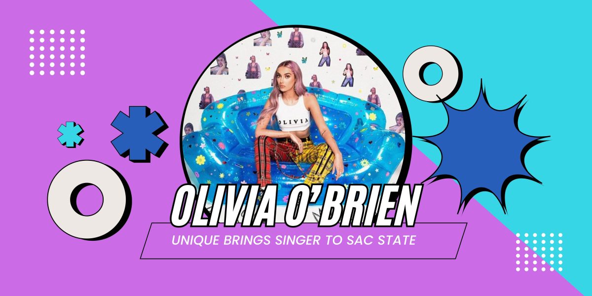 The singer and songwriter, Olivia O’Brien on the cover of her “The Results of My Poor Judgement” 2020 album cover. O’Brien got her musical debut with the song “I hate you, I love you.” (Photo courtesy of Island Records and Canva Graphic by Katelyn Marano)