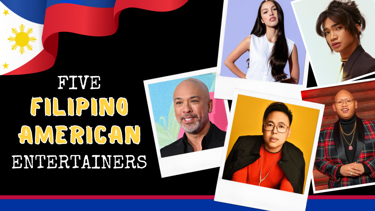 These+five+individuals+you+may+recognize+in+entertainment+are+proudly+Filipino+American.+They+value+the+importance+of+representing+their+heritage+in+the+media+and+on+the+big+screen.+%28Images+courtesy+of+Billboard%2C+Yahoo%2C+IMDb%2C+Variety+and+United+Talent+Agency.+Graphic+created+in+Canva+by+Madison+Duong.%29