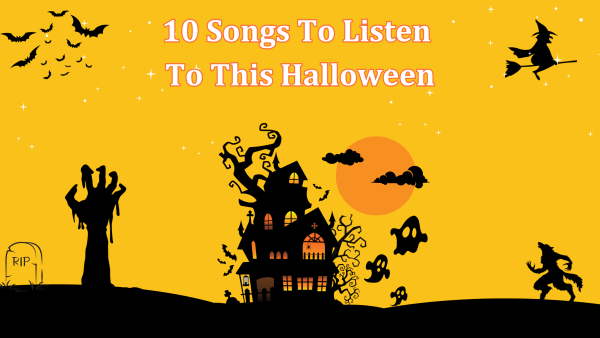 Halloween is approaching this weekend and now is the perfect time to immerse yourself in the spooky essence. From timeless classic “Monster Mash” to modern hits “Calling All The Monsters,” this playlist has no tricks, only treats for everyone this year! (Graphic created in Canva by Madelaine Church)