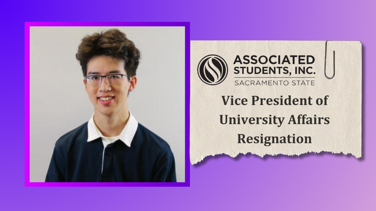 Associated Students Inc. Vice President of University Affairs Alec Tong poses for his election candidate photo for the board position earlier in the spring 2023 semester. Tong resigned from his position on Monday, Nov. 27. (Photo courtesy of ASI, Graphic created in Canva by Jacob Peterson)