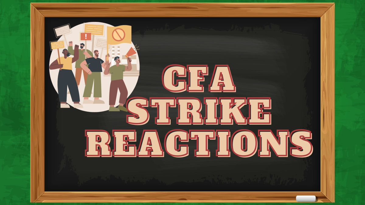 CFA announced a date for a strike in December on Thursday, Nov. 9th, 2023. For some students, the strike brings worry to both their academics and careers. (Graphic created in Canva by Alyssa Branum)