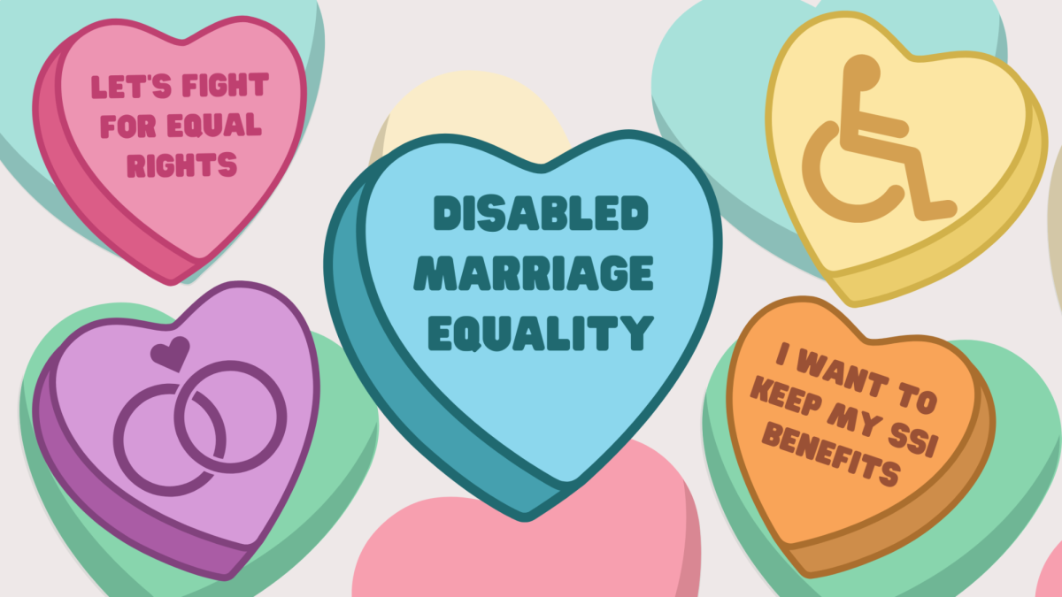 Marriage+equality+has+yet+to+reach+the+disabled+community%2C+forcing+them+to+choose+between+keeping+their+social+security+benefits+or+marrying+the+love+of+their+life.+Christa+Ison+shares+the+impact+of+this+as+a+member+of+this+community.+%28Graphic+created+in+Canva+by+Jasmine+Ascencio%29