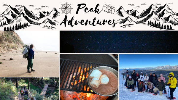 A collage of Peak Adventures trips from 2021 to 2023 . Madelaine Church shares her experiences through her skills as a journalism student who documented over 10 trips she attended during her time in college. (Photos by Madelaine Church, graphic created in Canva by Alyssa Branum and Madelaine Church)