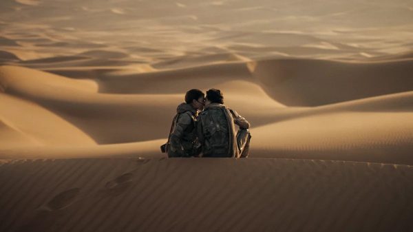 Paul Atreides and Chani played by Timothée Chalamet and Zendaya the film shows Paul’s ascension as a messianic figure for the people of the desert planet Arrakis. This is the second installment of a planned Dune trilogy by director Denis Villeneuve.  (Photo courtesy of Niko Tavernise/Warner Bros. Pictures)