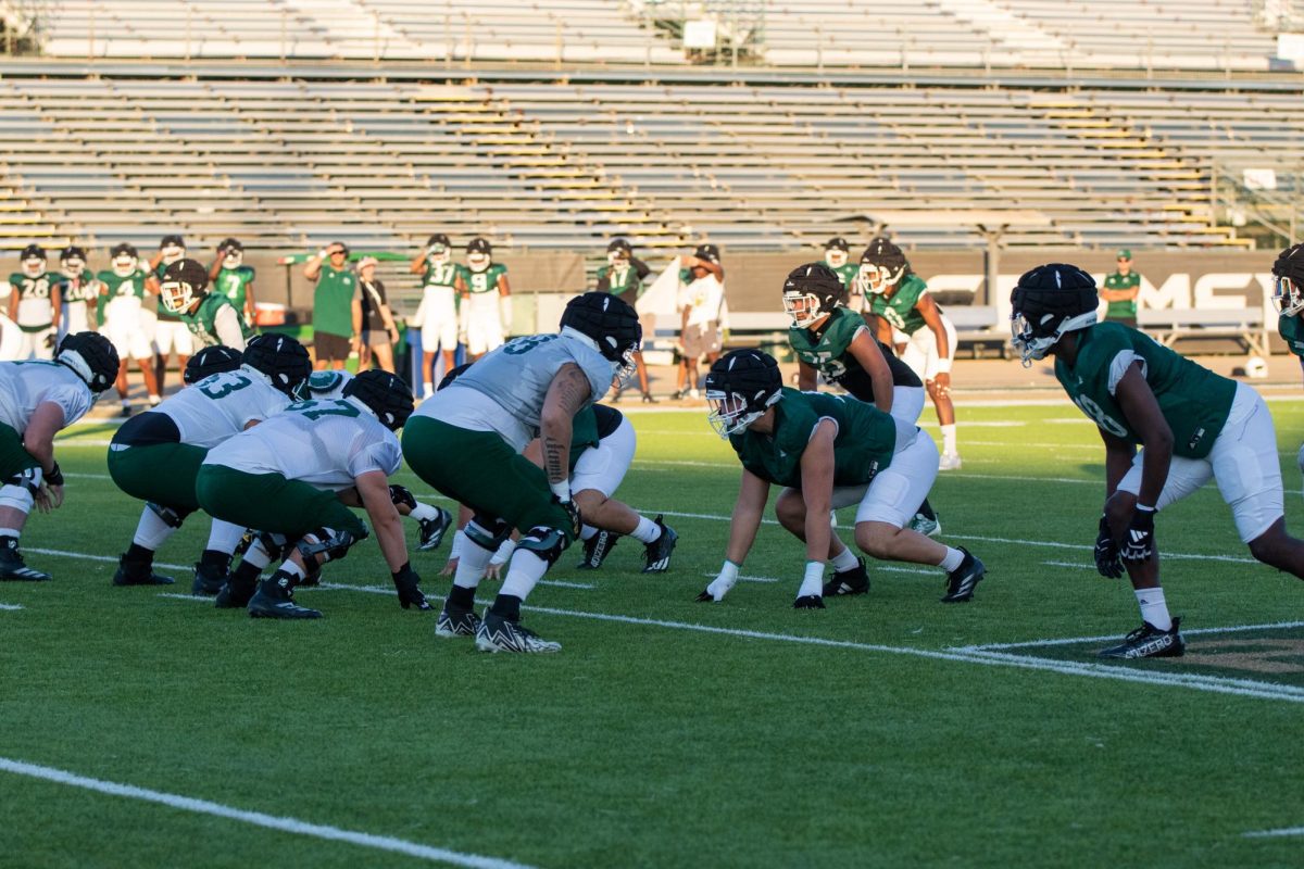 Sacramento State football scrimmaging at their first day of practice with full tackling Aug. 8, 2024. The team will unveil their starting offense and defense on Thursday, Aug. 29 when they go against the San Jose State Spartans. 