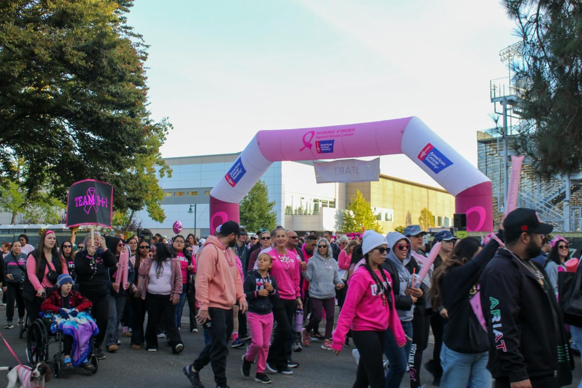 The American Cancer Society hosts the Making Strides Against Breast Cancer 5k at Sacramento State Sunday, Oct. 27, 2024. The community gathered dressed in pink to support the cause.